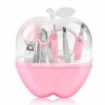 8 Pcs Apple Manicure Set ABS Plastic Mani Pedi Kit | Pink Colour - Image 2