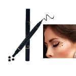 2-in-1 Waterproof Eyeliner & Stamp Liner Pen – Dual-Sided Matte Black Liquid Eyeliner with Precise Felt Tip and Winged Design Seal - Image 3