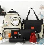 5 Set Backpack For Teenager Girl Waterproof High Capacity School Bags Female Student Cute BookBags - Image 3