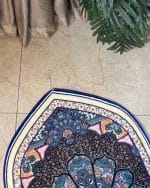 Luxury Ottoman Mandala Velvet Prayer Rug – Deep Blue & Black 70x115 cm | Elegant Islamic Janamaz - Image 4