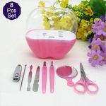 8 Pcs Apple Manicure Set ABS Plastic Mani Pedi Kit | Pink Colour - Image 6