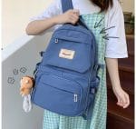Korean Style School Bag | Large Capacity Nylon Backpack | Teenagers Girls Laptop Work School - Image 4