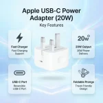 20W C To C PD 3 PIN Power Adapter For iPhone Fast Charger Adapter for iPhone and Compatible USB-C Devices - Image 4