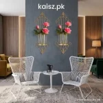 Geometric metal wall vases with clear hydroponic glass tubes