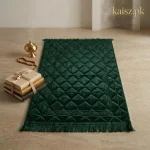 Royal Cream Velvet Prayer Mat with Gold Border and Tassels