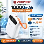 Westpoint 10000mAh power bank WP-1000 with fast charging