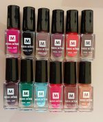 12 Pcs Miss Rose Peel Off Nail Paint Set – Assorted Colors Easy to Apply Nail Polish