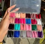 576 pcs nails with box ,Reusable Artificial nails, 24 different colours, beautiful fake nails American Nail for Girls Women Without Glow (Random color) - Image 3