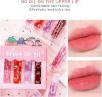 Pack of 4 - Fruit Lip Oil Set, Non-Sticky Long Lasting Moisturizing Lip Oil Lip Care Oil - Image 4