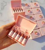 5 Pcs Dragon Ranee Peach Mini Lipstick Set | Long Lasting Makeup Waterproof Lipstick (Random Color) - Image 3