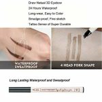 4 Tip Waterproof Eyebrow Pen | Waterproof Tattoo Tint Fine Sketch Liquid Eyebrow Pencil | Creates Natural Makeup Effect - Image 4