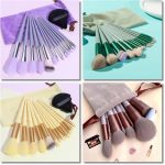 13 Pcs Professional Makeup Brush Set with Soft Bristles and Elegant Velvet Storage Bag for Face, Eyes, Blending, Foundation, Powder, Blush and Everyday Makeup
