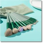 13 Pcs Professional Makeup Brush Set with Soft Bristles and Elegant Velvet Storage Bag for Face, Eyes, Blending, Foundation, Powder, Blush and Everyday Makeup - Image 9