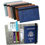 RFID Blocking Passport Wallet  | PU Leather Travel Document Holder with Card & Cash Pockets | Random Color - Image 2