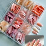 144 Pcs Multicolor False Nails Box Stylish Durable Easy To Use For Everyday Fashion Parties And Nail Art Designs - With Nail Glue - Image 2