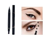 2-in-1 Waterproof Eyeliner & Stamp Liner Pen – Dual-Sided Matte Black Liquid Eyeliner with Precise Felt Tip and Winged Design Seal - Image 4