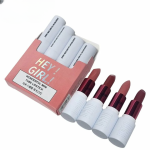 HengFang Hey Girl Mini Velvet Matte Lipstick Set | High Pigment Long-Lasting Lip Color | Pack of 4 Shades - Image 3