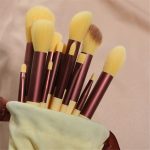 13 Pcs Professional Makeup Brush Set with Soft Bristles and Elegant Velvet Storage Bag for Face, Eyes, Blending, Foundation, Powder, Blush and Everyday Makeup - Image 17