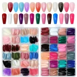 576 pcs nails with box ,Reusable Artificial nails, 24 different colours, beautiful fake nails American Nail for Girls Women Without Glow (Random color) - Image 5