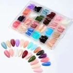 576 pcs nails with box ,Reusable Artificial nails, 24 different colours, beautiful fake nails American Nail for Girls Women Without Glow (Random color) - Image 6