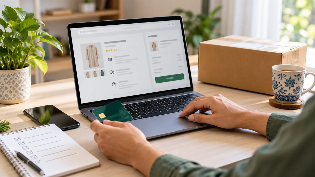 Safe online shopping in Pakistan with buyer reviewing product details
